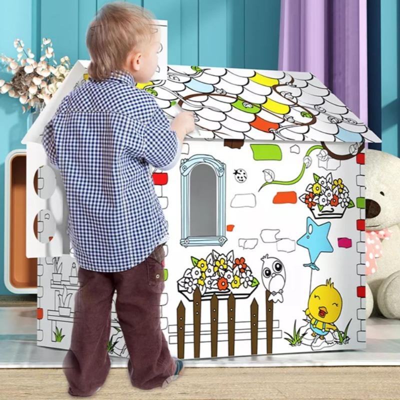 مجموعة تلوين الورق المقوى ثلاثي الأبعاد بتصميم المنزل