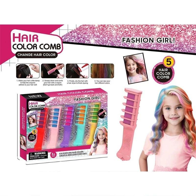 5-Pack Temporary Hair Color Combs for Kids