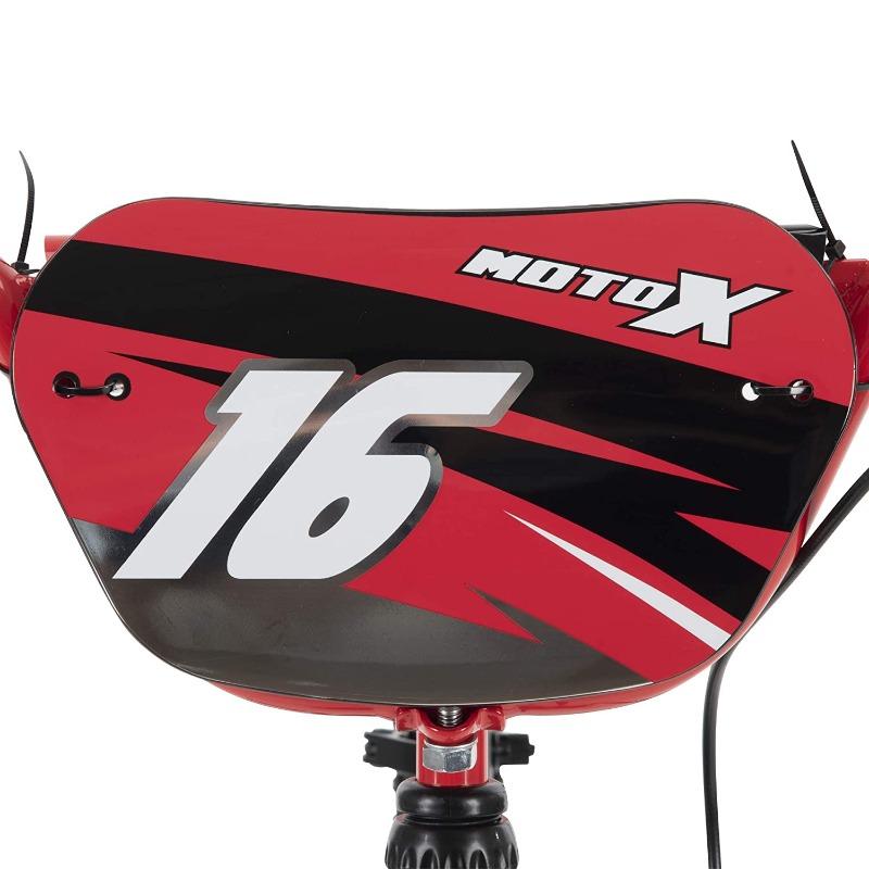 هافي - دراجة موتو إكس مقاس 16 بوصة مع عجلات تدريب لون أسود و أحمر