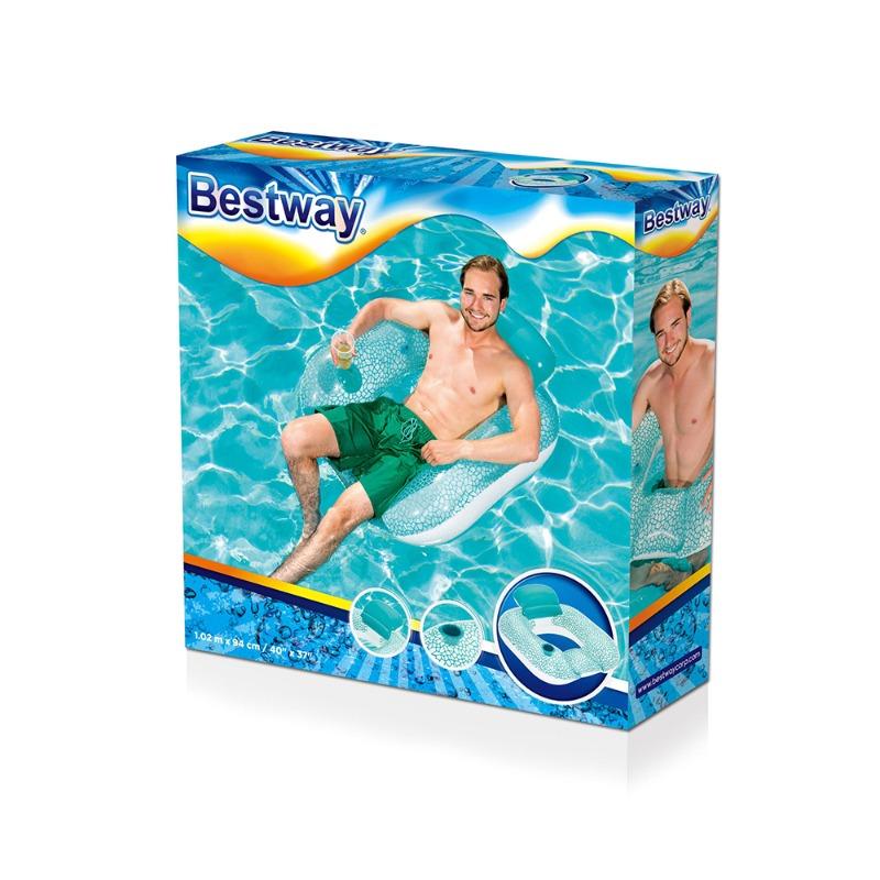 Bestway - Inflatable Swimming Float With Pillow - Blue