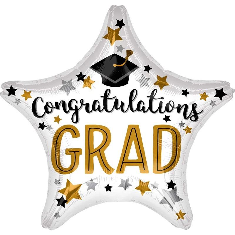 Congratulations Grad Star Foil Balloon – 19 Inch