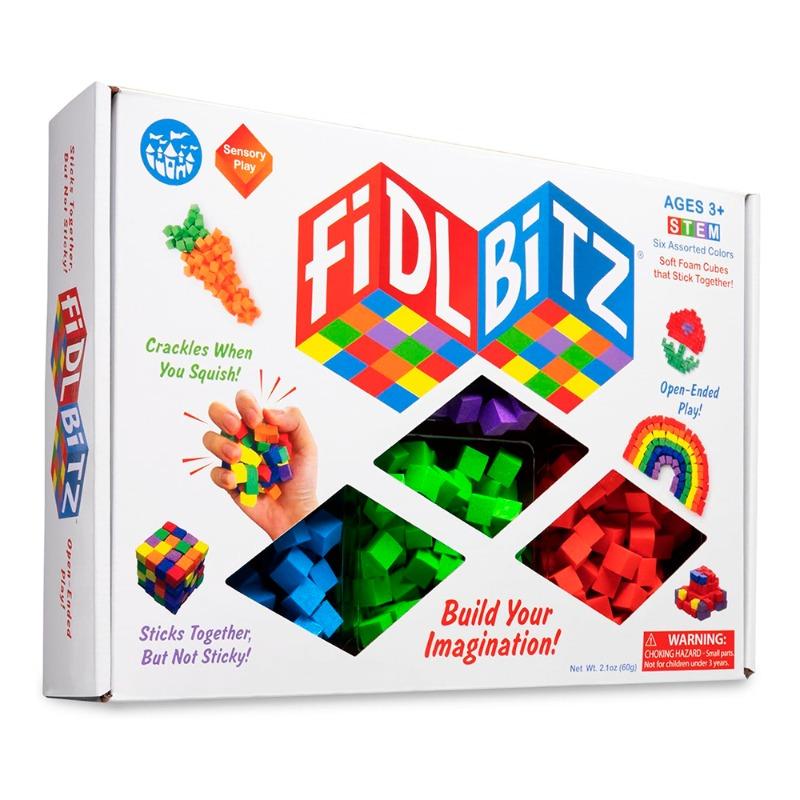 Fiddlepitz - Soft foam cubes that stick together with the Fiddlepitz Deluxe Collection Bag