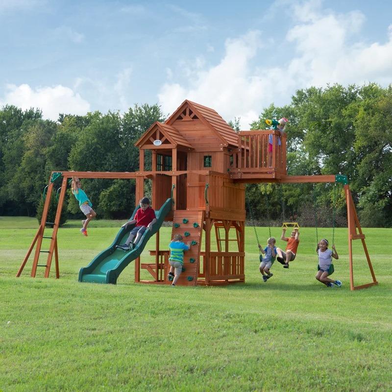 Backyard Discovery Skyfort II All Cedar Wood Swing Set