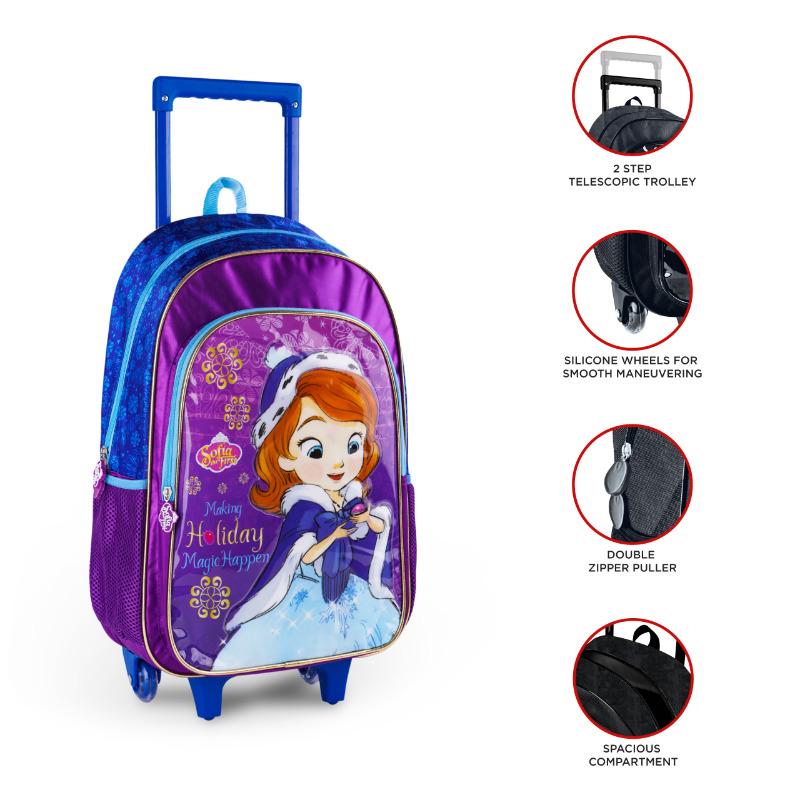 Disney Sofia 5 in 1 Trolley School Bag Set - Making Holiday Magic Happen