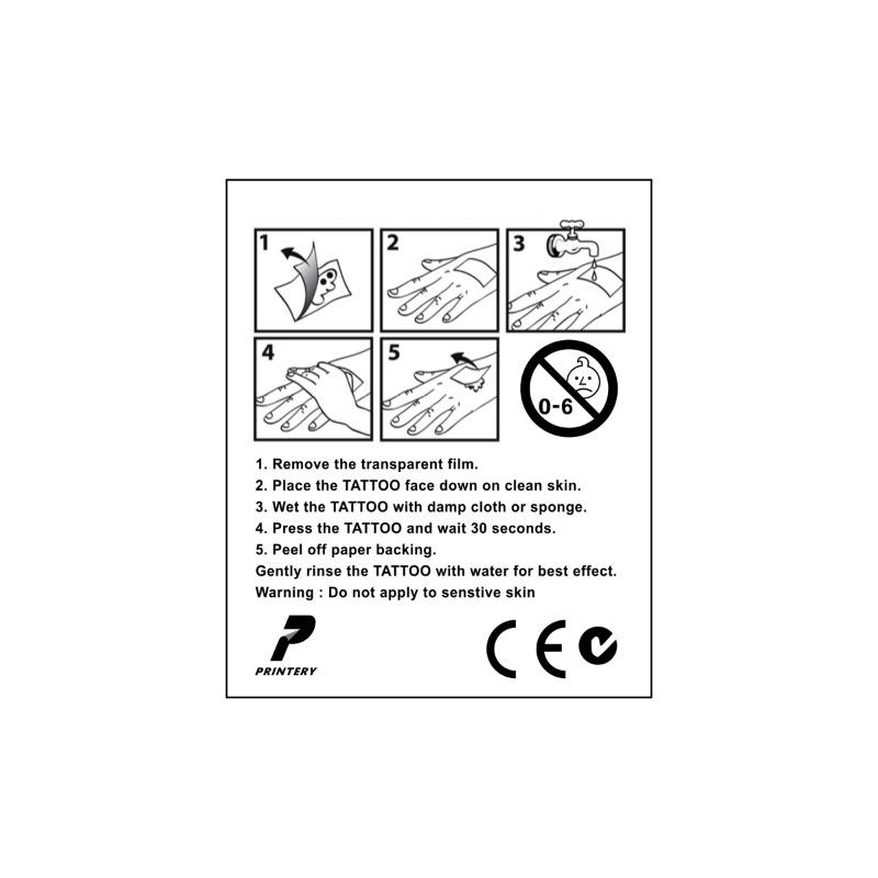 Printery School Temperory Tattoo - 20 Pcs