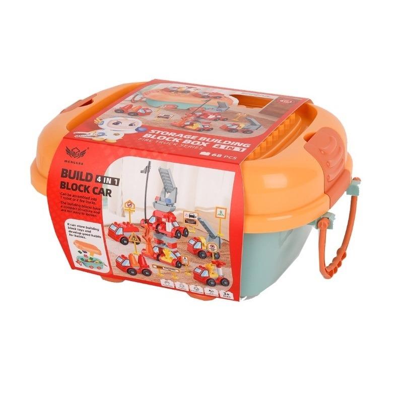 منجاد - مجموعة مكعبات بناء مركبات الإطفاء 68 قطعة