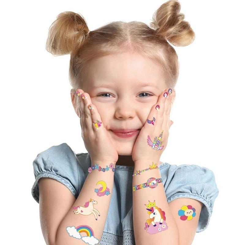 أفينير - مجموعة ملصقات التاتو وتزيين الأظافر بتصميم اليونيكورن