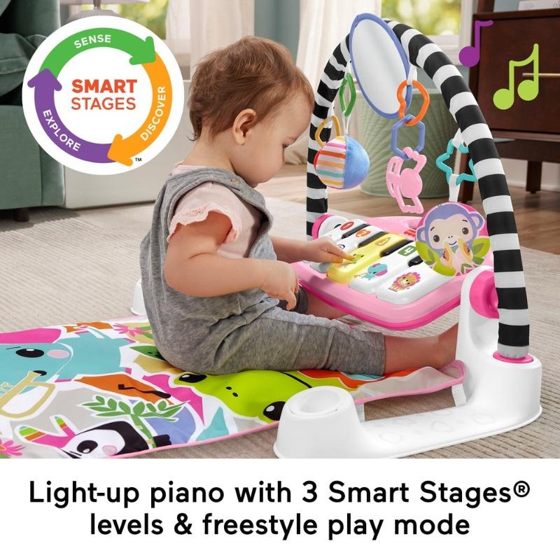 Fisher Price Glow & Grow Cake & Play Piano Gym - Pink