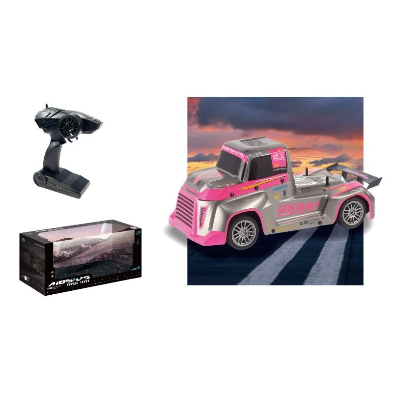 زو فن - سيارة لايت تراكتر بجهاز تحكم عن بعد لون وردي وفضي