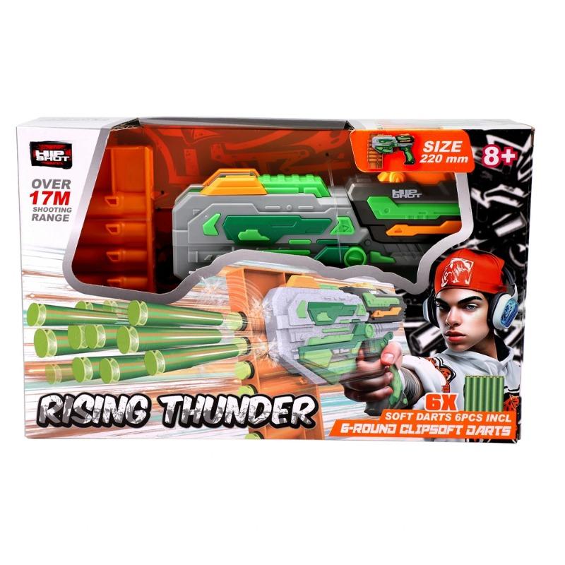 هيب شوت رايزينغ ثاندر مسدس دارت إسفنجي 6 دارت