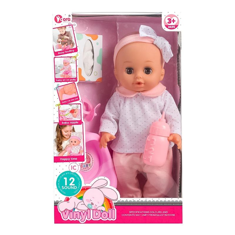 فيدورا - دمية مع 4 ملحقات لون وردي أبيض