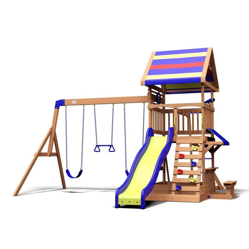 Backyard Discovery Beach Front Wooden Swing Set