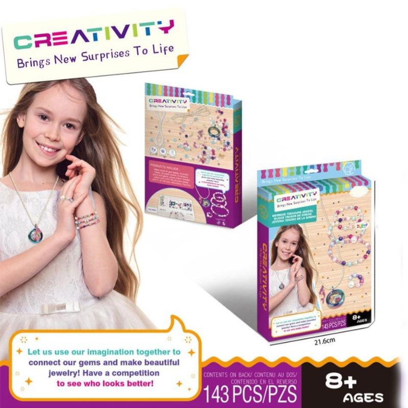 مجموعة حرفية على شكل قلادة حورية البحر الملونة