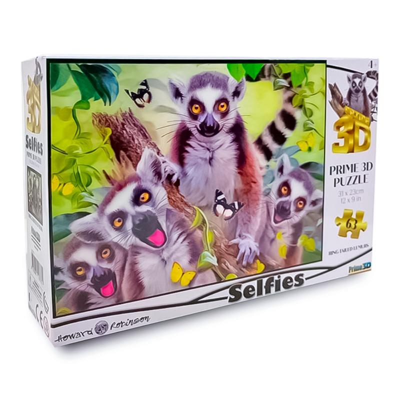 Prime 3D Ring Tailed Lemur Selfie 3D Puzzle - 63 Pcs