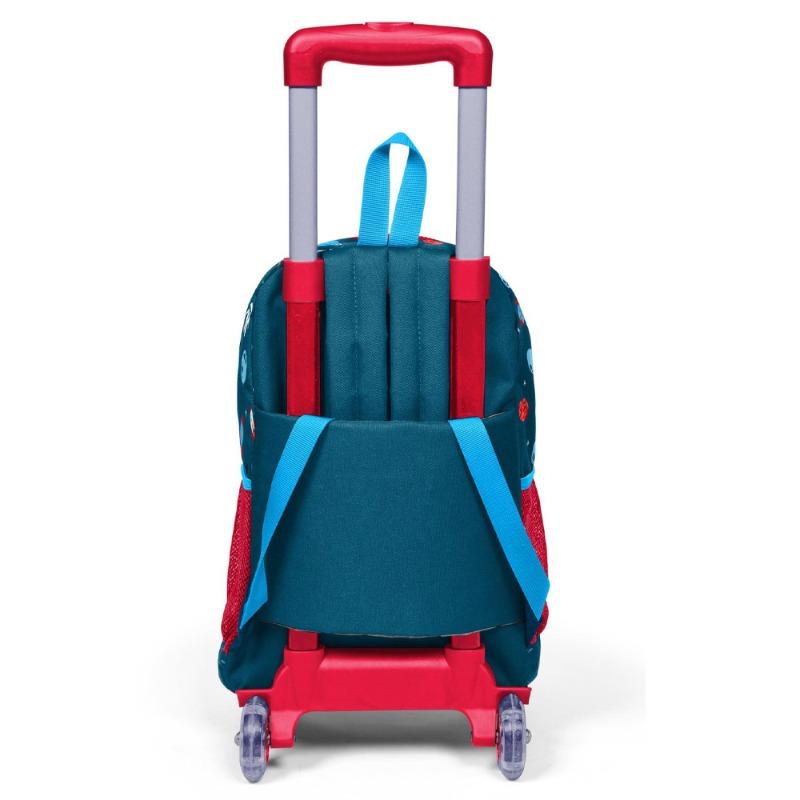 Coral High Kids Trolley School Backpack Indigo Red Space Patterned
