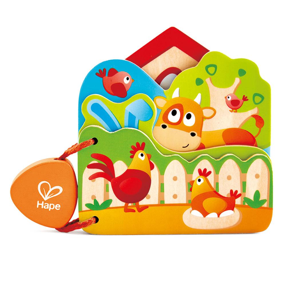 Hape Baby's Farm Animal Book-orange