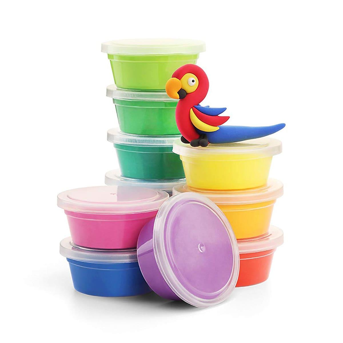 هاي كلاي - مجموعة الصلصال الجاف الملونة بأشكال الطيور - 18 علبة