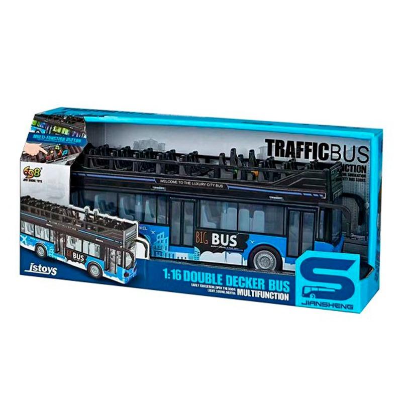 Js Toys Double Decker City Bus - Blue