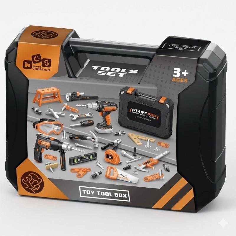 Large Toy Tool Box Set for Kids