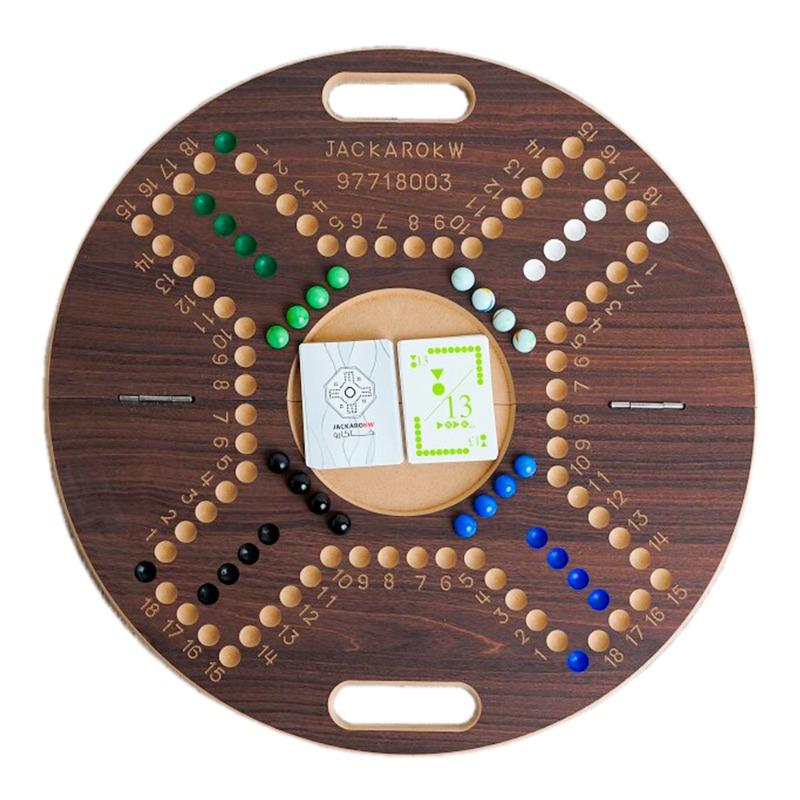 Jackaro Circle Shape Foldable and Numbered Brown Board - 4 Players