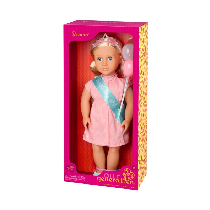 Our Generation Brenna Birthday Party Doll in Pink Dress