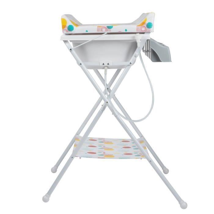 سيفتي فيرست - طاولة تغيير حفاضات مع حوض استحمام 2 في 1 قابلة للطي