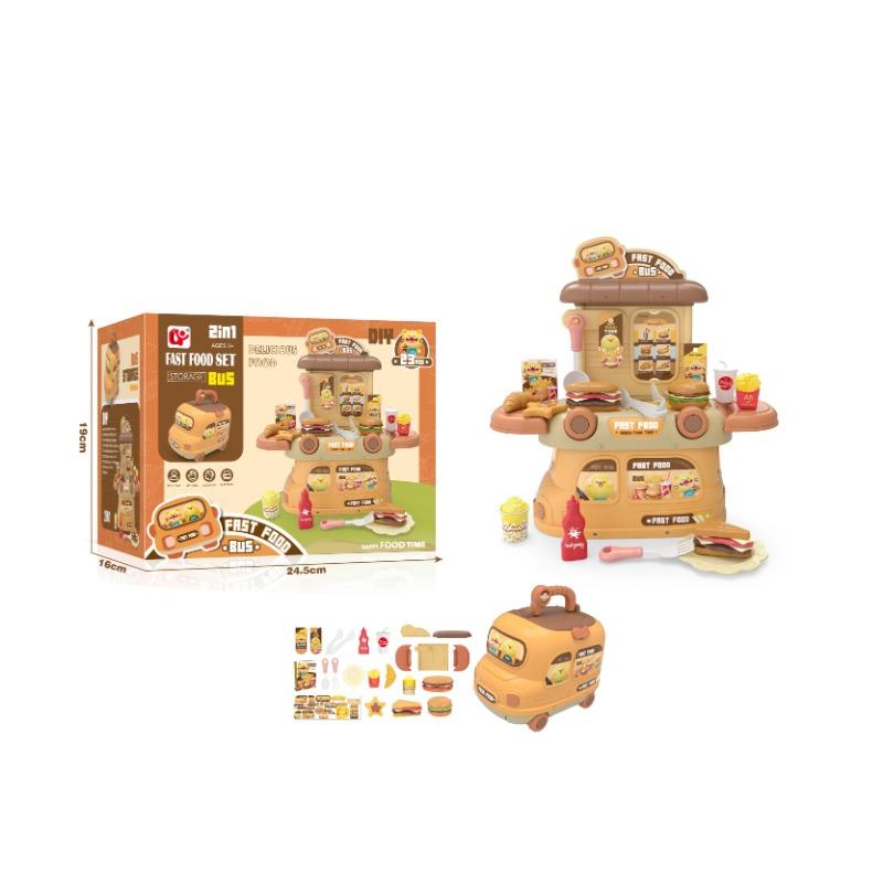 Fast Food Package Bus Pretend Toys Set
