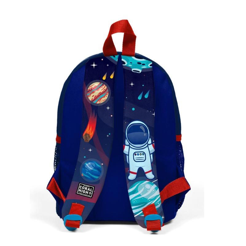Tiny Nest Backpack Saks Blue Astronaut Pattern Two Compartments