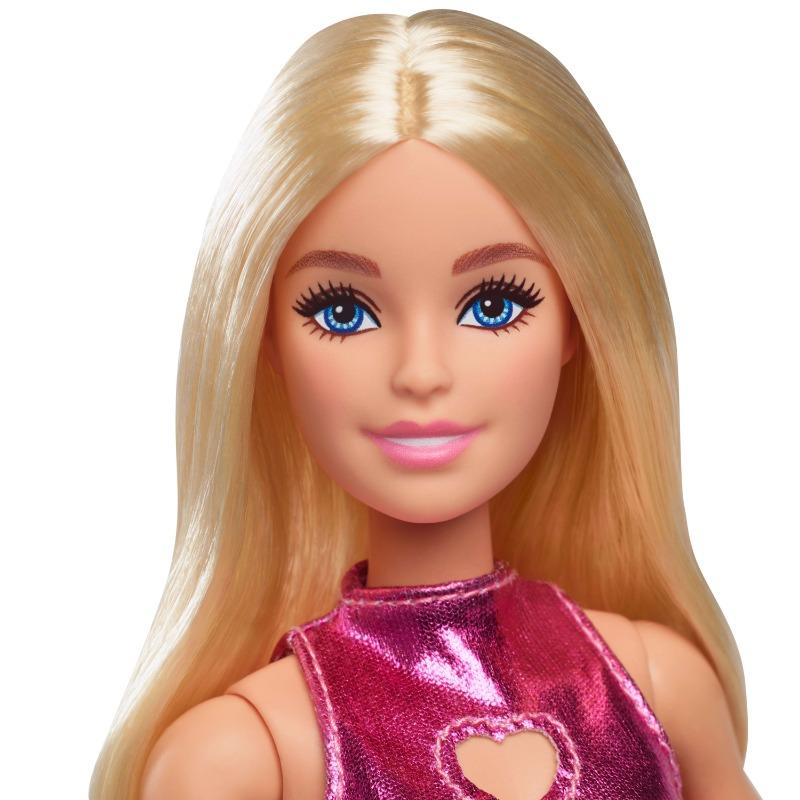 Barbie Fashionistas Doll with Blond Hair and Metallic Pink Minidress