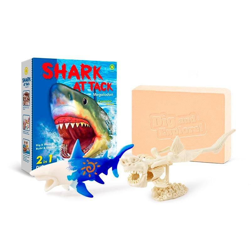 مجموعة الحفر والتلوين - القرش ميجالودون