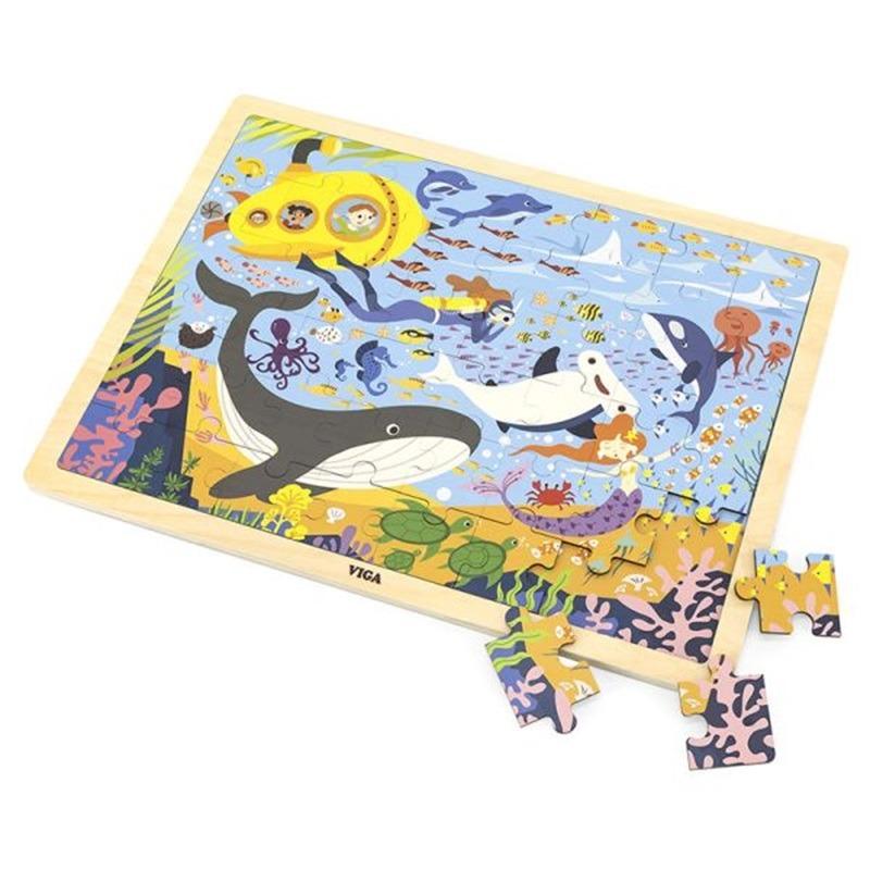 Viga Wooden Puzzle - Sea Life 48 Pcs