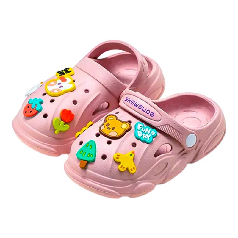 Cheerful Mario Kids Sandals Slippers Pink