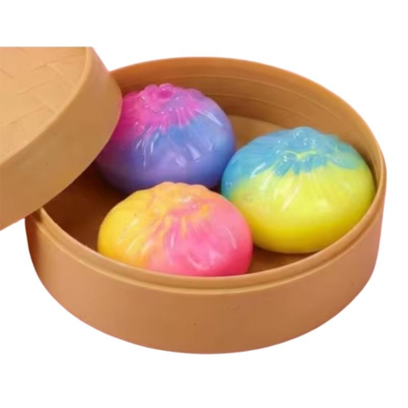 Gradient Color Steamed Bun Squishy – Soft Sensory Stress Relief Toy
