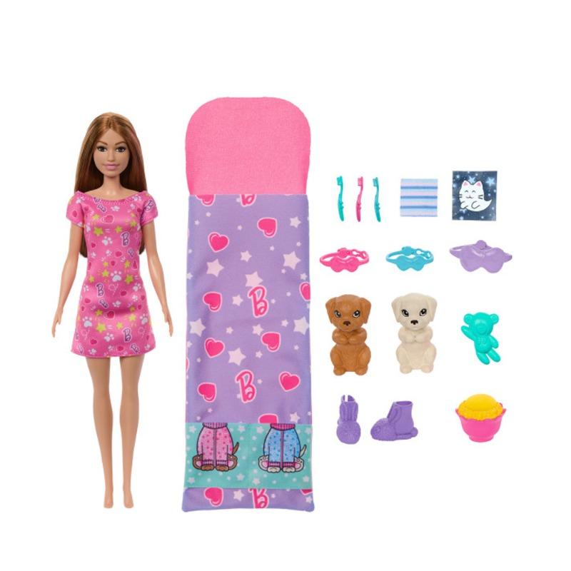طقم باربي حفلة المسبح مع الجراء
