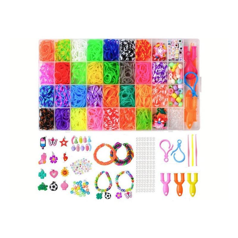 رينبو رابر طقم الأساور المطاطية الملونة