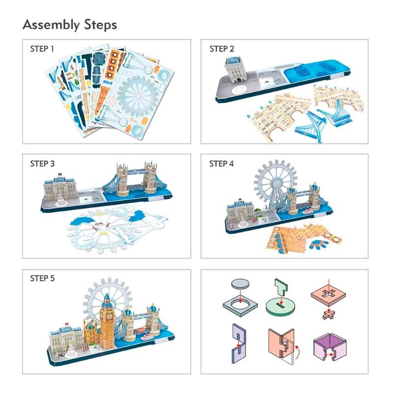 كيوبيك فن - مدينة لندن ثلاثي الأبعاد 107 قطعة