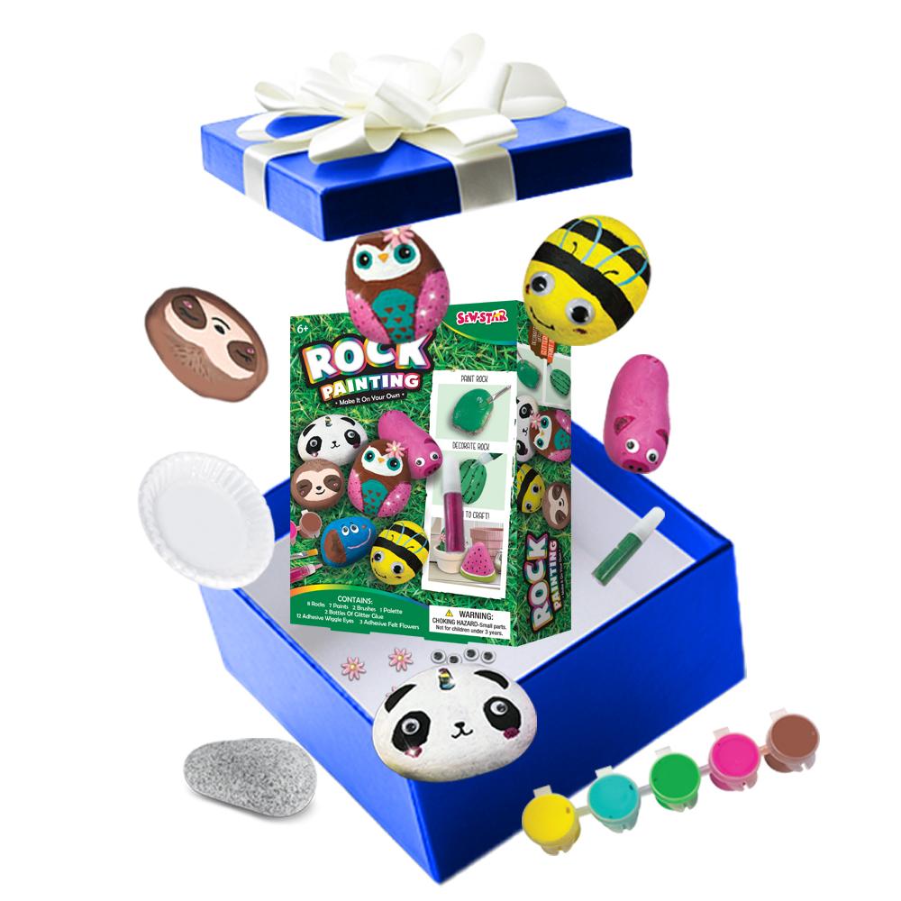 مجموعة الرسم والتلوين على الصخور بتصميم الحيوانات