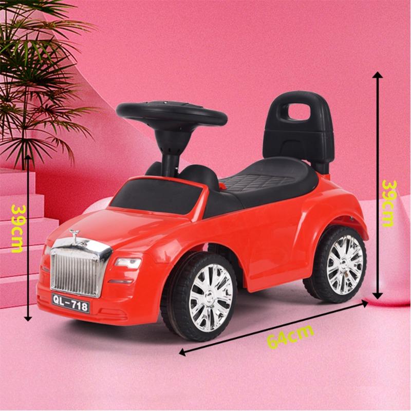 Rolls Royce Push Car Childrens Electric Tricycle 4 Wheels - Red