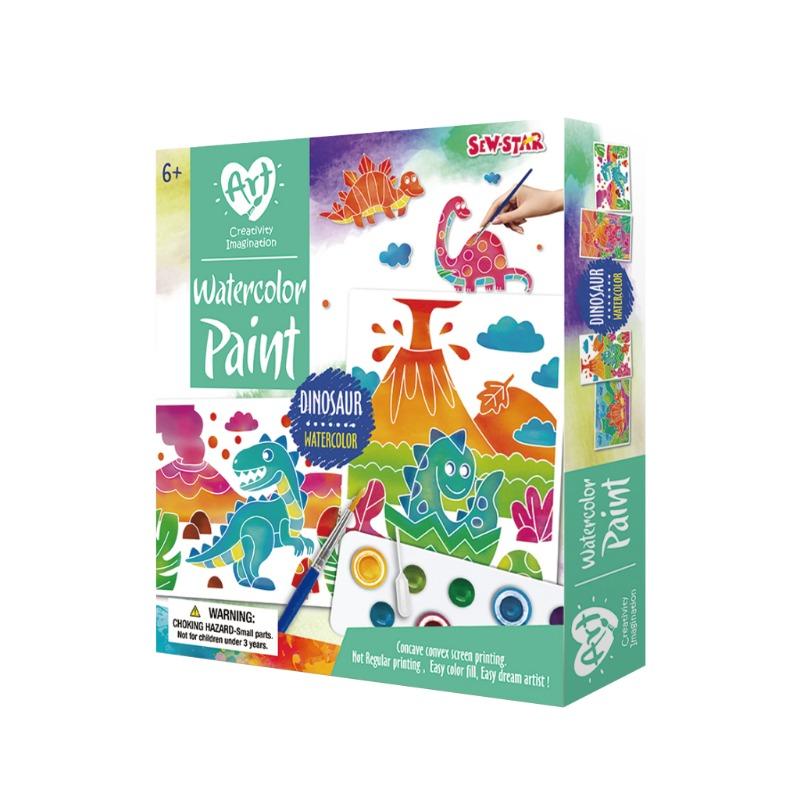سيو ستار - لوحة ألوان مائية بتصميم الديناصور