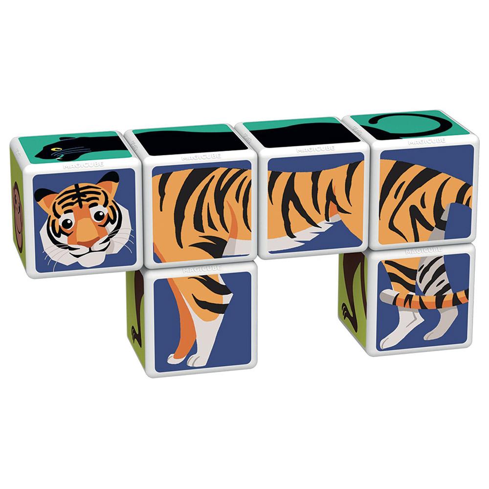 Geomag Magicube Printed Jungle Animals With Cards - 9 Pcs