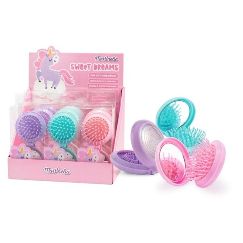 Martinellia Hair Brush with Mirror and Pocket Toy Multicolour
