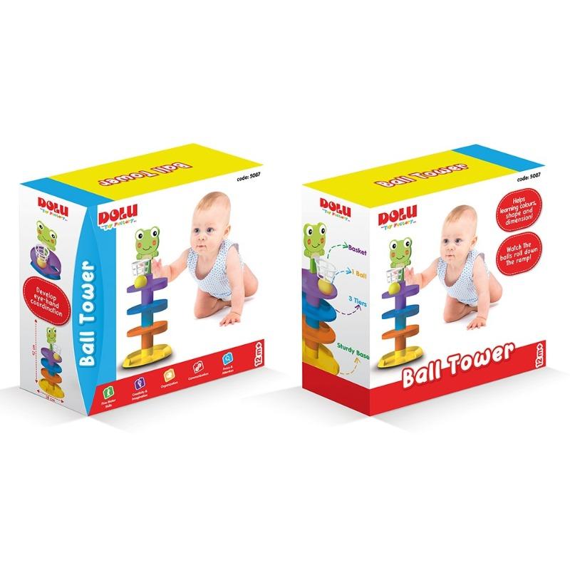 مجموعة لعب برج الكرات دولو المكونة من 4 مستويات - لعبة الكرة المتدحرجة الممتعة