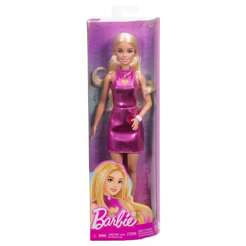 Barbie Fashionistas Doll with Blond Hair and Metallic Pink Minidress