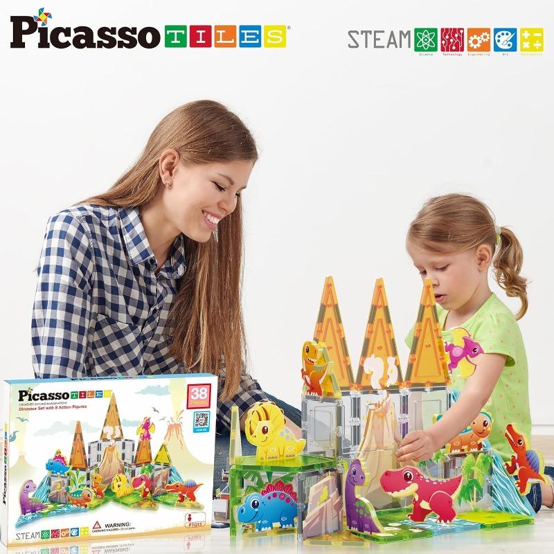 مجموعة البلاط المغناطيسي الديناصور ٣٨ قطعة