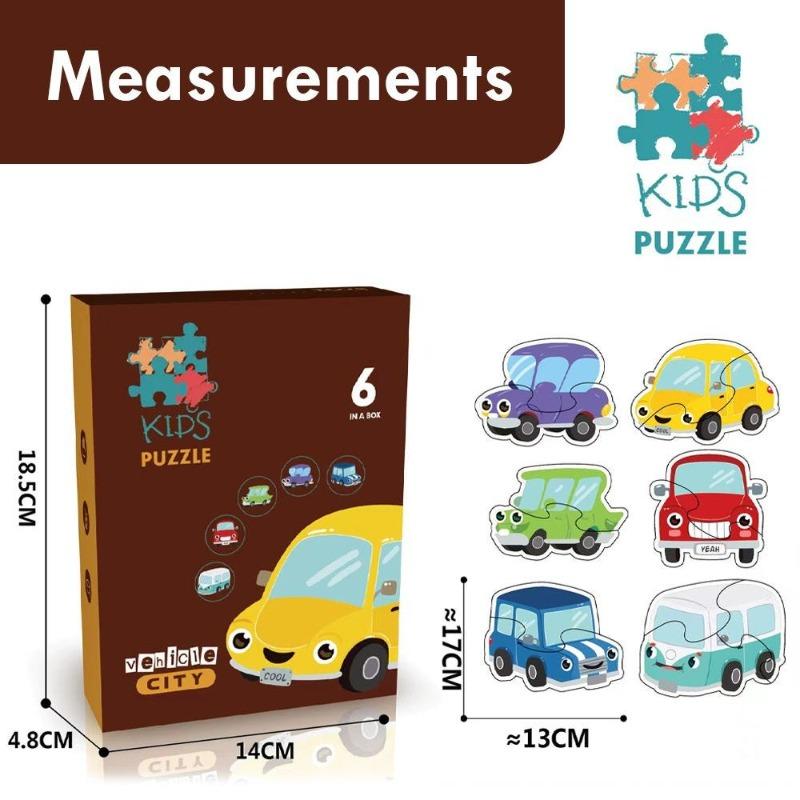 Little Story Vehicles 6 in 1 Matching Educational Puzzle
