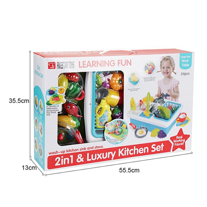 فايف ستار - مجموعة المطبخ 2 في 1 غسالة الأطباق وموقد الغاز