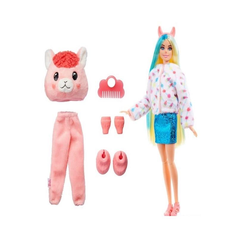 باربي - دمية الكشف عن الألوان كيوتي بزي قطيفة اللاما