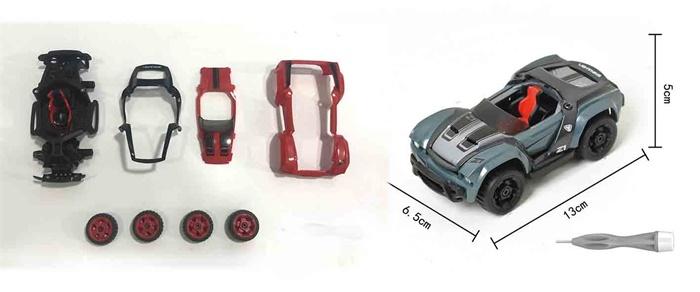 D Power Modified Die Cast Metal Pull Back Car Speed Sprint