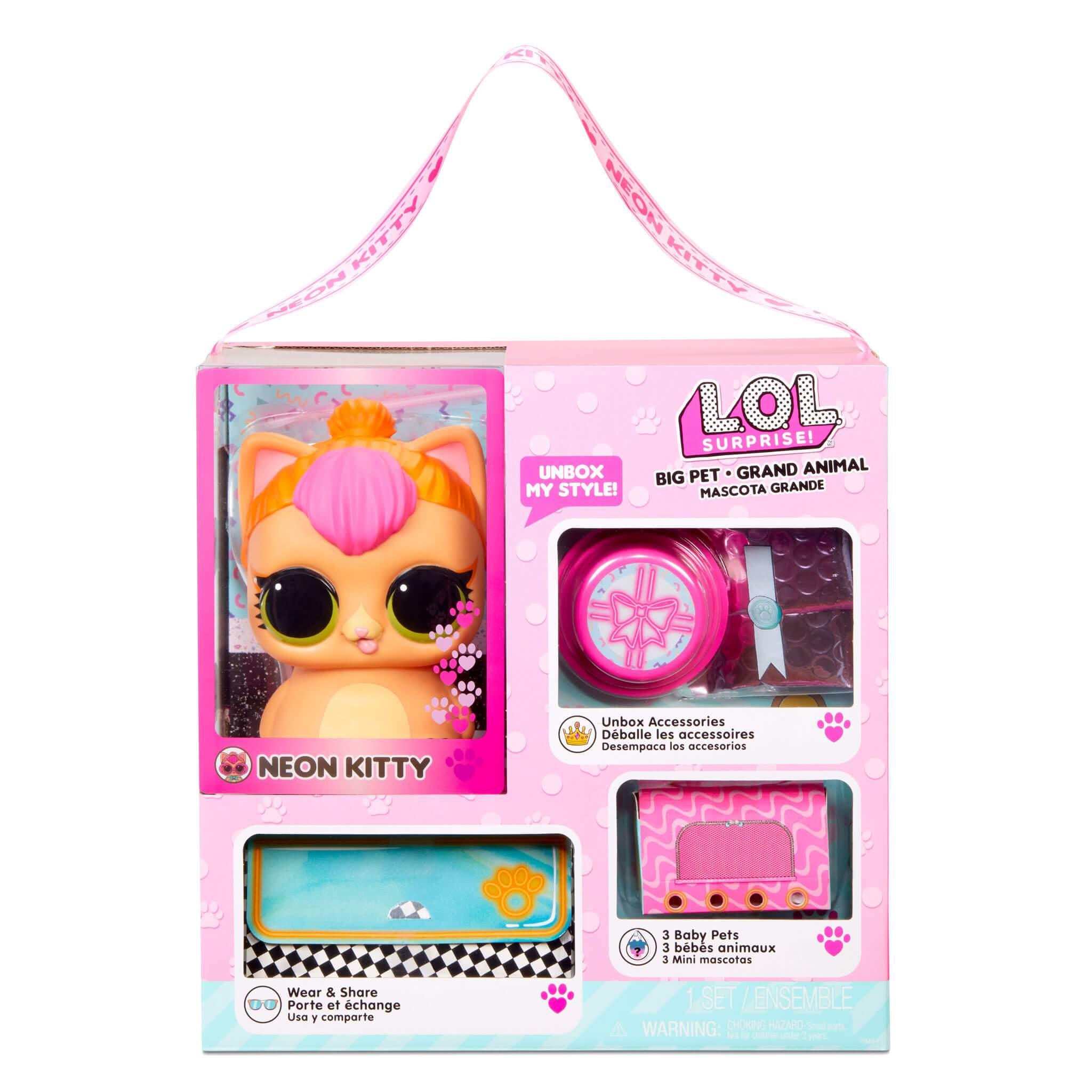L.o.L. Surprise Big Pet Neon Kitty With 15 Surprises