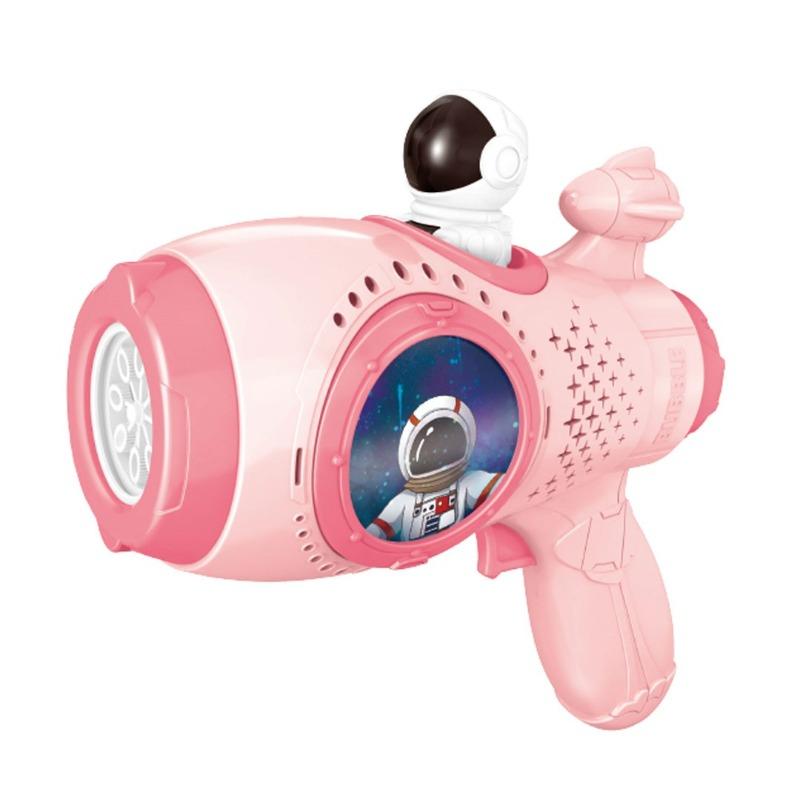 مسدس الفقاعات الفضائي مع الحقيبة - لون وردي